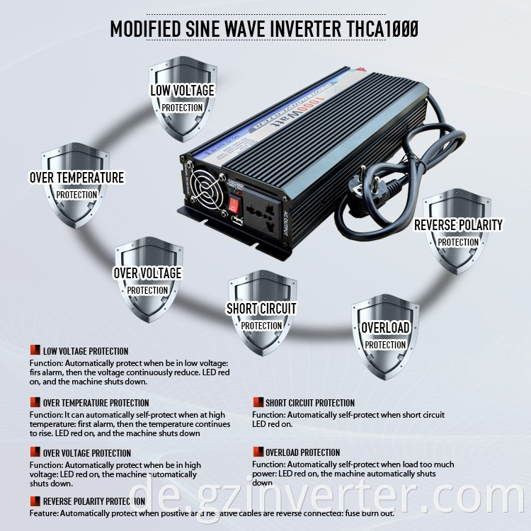 Micro -Wechselrichter 1 kW DC AC UPS Wechselrichter mit Batterieladung zum Verkauf